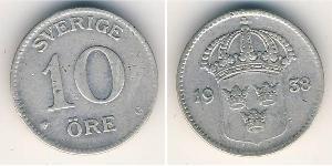 10 Ore Suède Argent 