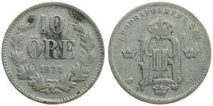 10 Ore Suède Argent 