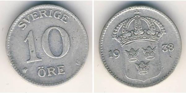 10 Ore Suède Argent 