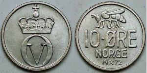 10 Ore Norvège Cuivre/Nickel 