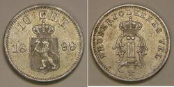 10 Ore Norwegen Silber 