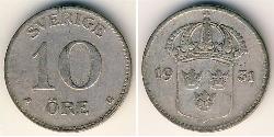 10 Ore Schweden Silber 