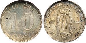 10 Ore Schweden Silber 