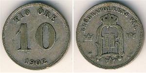 10 Ore Schweden Silber 