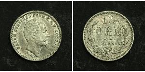 10 Ore Schweden Silber Oskar I. (Schweden) (1799-1859)