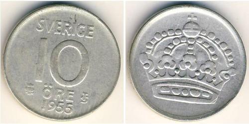 10 Ore Schweden Silber 