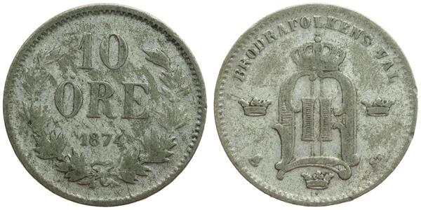 10 Ore Schweden Silber 