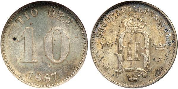 10 Ore Schweden Silber 