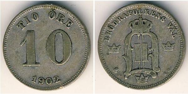 10 Ore Schweden Silber 