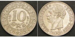 10 Ore Danimarca  Federico VIII di Danimarca (1843 - 1912)