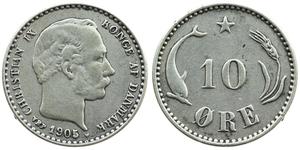 10 Ore Denmark  Christian IX of Denmark (1818-1906)