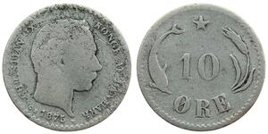 10 Ore Denmark  Christian IX of Denmark (1818-1906)