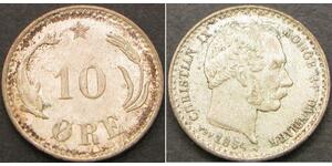 10 Ore Denmark  Christian IX of Denmark (1818-1906)