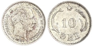 10 Ore Denmark  Christian IX of Denmark (1818-1906)