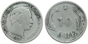 10 Ore Denmark  Christian IX of Denmark (1818-1906)