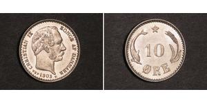 10 Ore Denmark  Christian IX of Denmark (1818-1906)