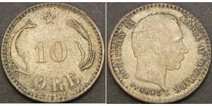 10 Ore Denmark  Christian IX of Denmark (1818-1906)