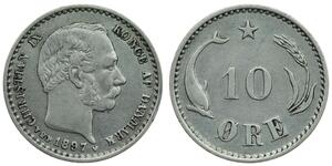 10 Ore Denmark  Christian IX of Denmark (1818-1906)