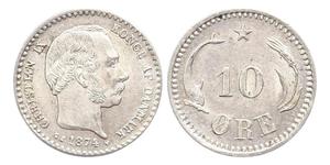 10 Ore Denmark  Christian IX of Denmark (1818-1906)