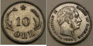 10 Ore Denmark  Christian IX of Denmark (1818-1906)
