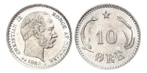 10 Ore Denmark  Christian IX of Denmark (1818-1906)