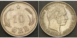 10 Ore Denmark  Christian IX of Denmark (1818-1906)
