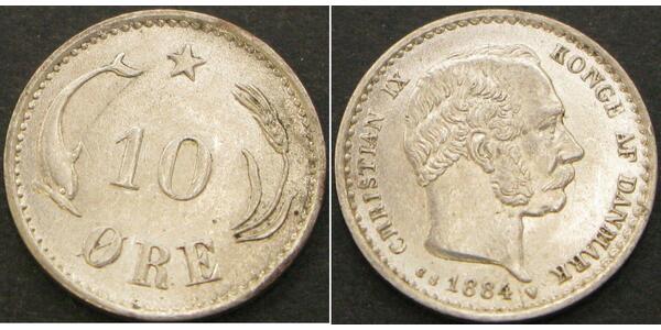 10 Ore Denmark  Christian IX of Denmark (1818-1906)