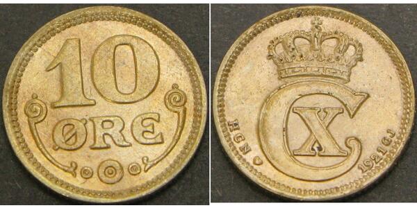 10 Ore Denmark  Christian X of Denmark (1870 - 1947)