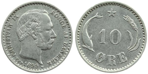 10 Ore Denmark  Christian IX of Denmark (1818-1906)