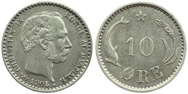 10 Ore Denmark  Christian IX of Denmark (1818-1906)