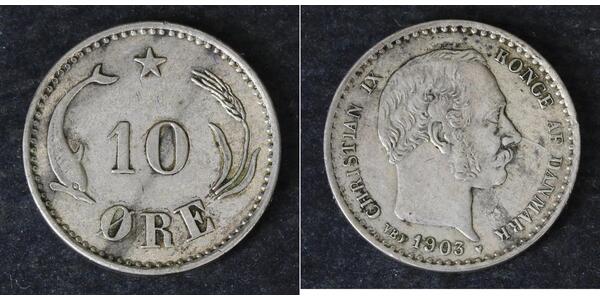 10 Ore Denmark  Christian IX of Denmark (1818-1906)