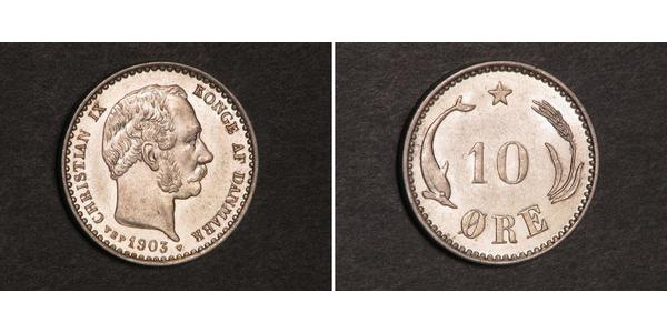 10 Ore Denmark  Christian IX of Denmark (1818-1906)