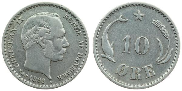10 Ore Denmark  Christian IX of Denmark (1818-1906)