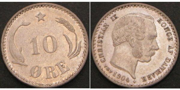 10 Ore Denmark  Christian IX of Denmark (1818-1906)