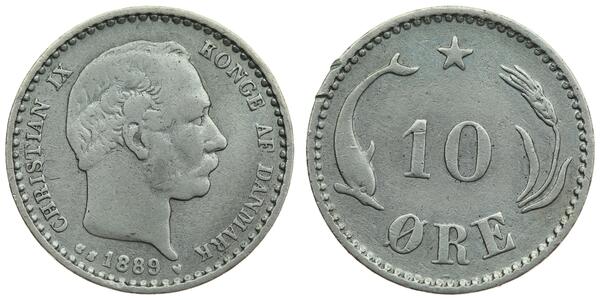 10 Ore Denmark  Christian IX of Denmark (1818-1906)