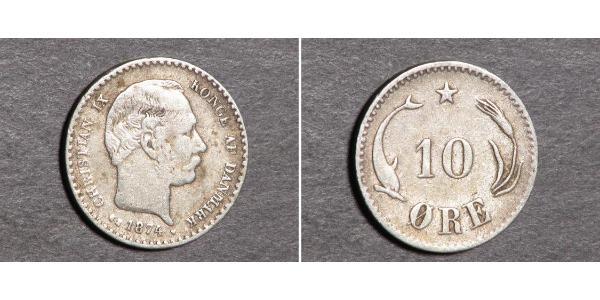 10 Ore Denmark  Christian IX of Denmark (1818-1906)