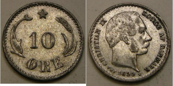 10 Ore Denmark  Christian IX of Denmark (1818-1906)