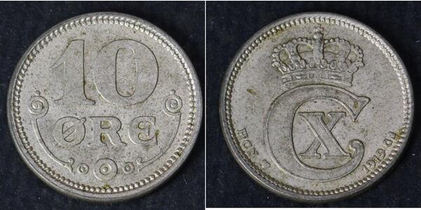 10 Ore Denmark  Christian X of Denmark (1870 - 1947)