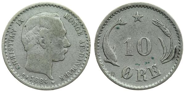 10 Ore Denmark  Christian IX of Denmark (1818-1906)