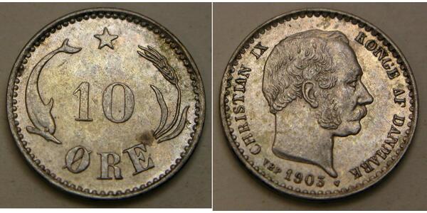 10 Ore Denmark  Christian IX of Denmark (1818-1906)