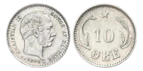 10 Ore Denmark  Christian IX of Denmark (1818-1906)