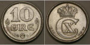 10 Ore Dinamarca  Cristián X de Dinamarca (1870 - 1947)
