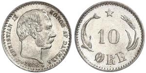 10 Ore Dänemark  Christian IX. von Dänemark (1818-1906)