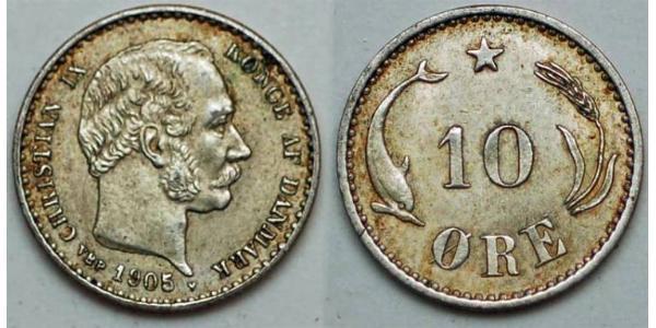 10 Ore Dänemark  Christian IX. von Dänemark (1818-1906)