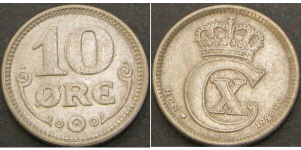 10 Ore Dänemark  Christian X. (1870 - 1947)