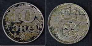 10 Ore 丹麦  克里斯蒂安十世 (1870 - 1947)