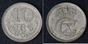 10 Ore 丹麦  克里斯蒂安十世 (1870 - 1947)