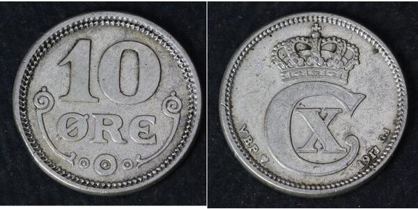 10 Ore 丹麦  克里斯蒂安十世 (1870 - 1947)
