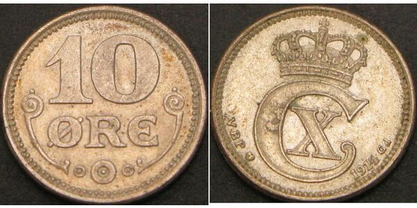 10 Ore 丹麦  克里斯蒂安十世 (1870 - 1947)