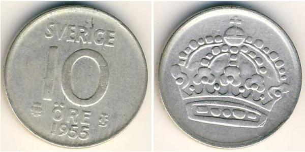 10 Ore 瑞典 銀 